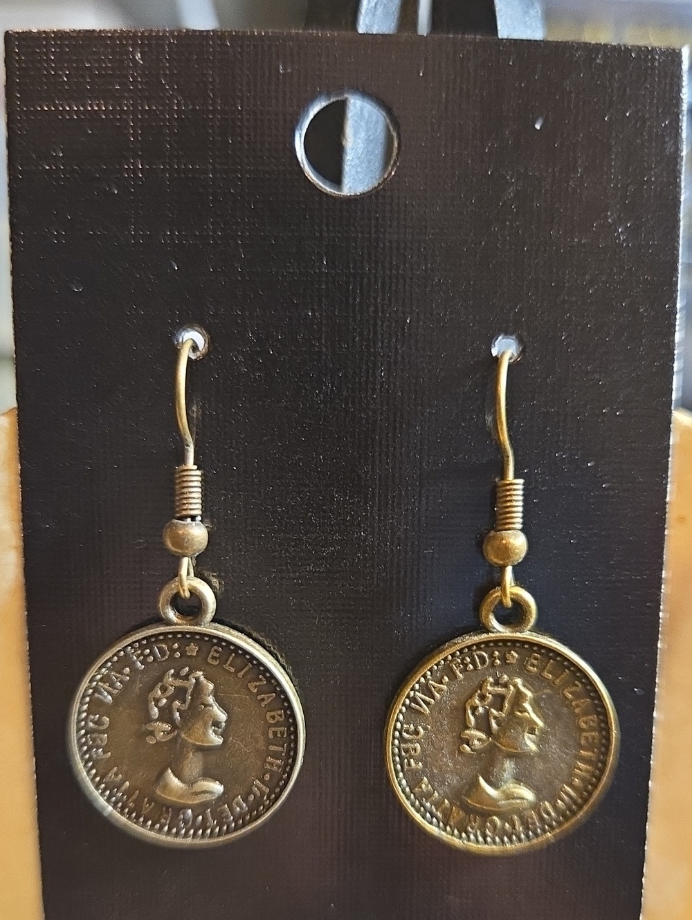 Vintage-Inspired Double Sided Gold Coin Drop Earrings - Women Jewelry